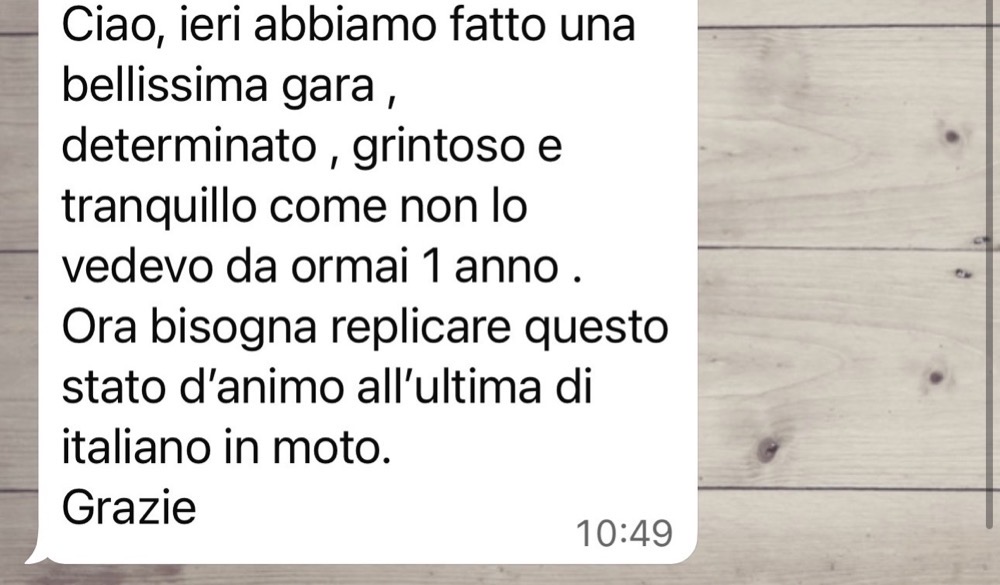 Testimonianza reale anonimizzata, messaggio 3